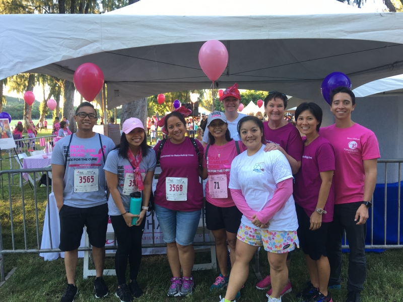 Group posing after the Race for the Cure 2018