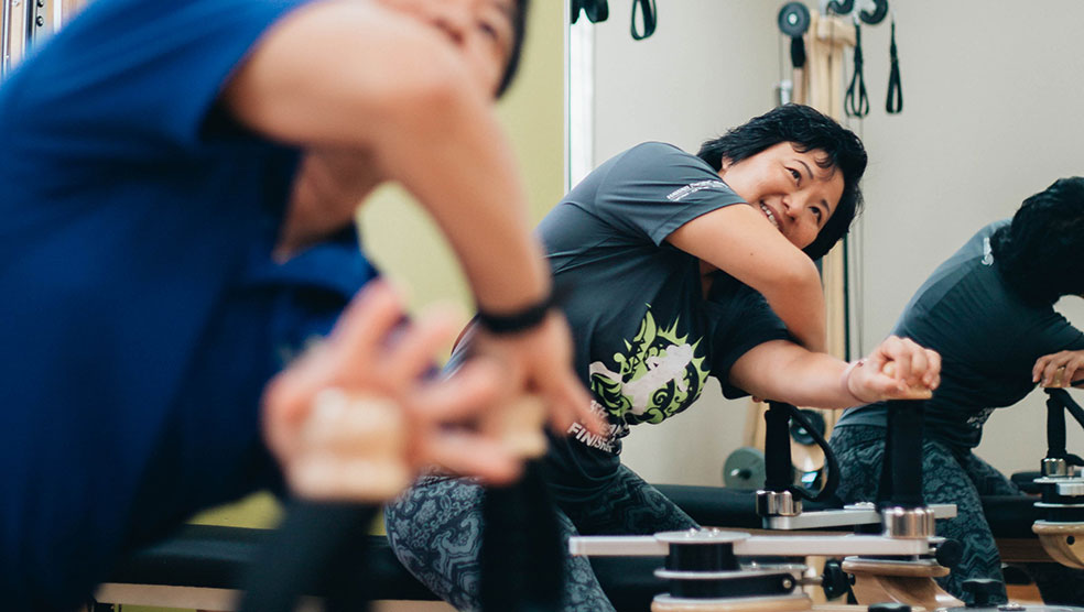 Patients doing stretches and exercises