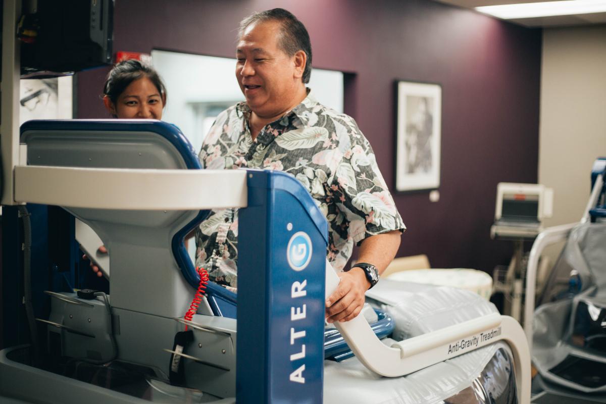 Patient recovering using Alter-G technology