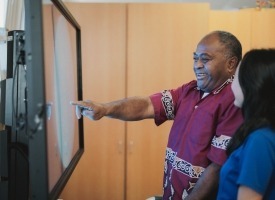 Patient using the Bioness Integrated Therapy System