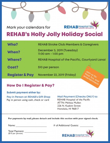 Rehab's Holly Jolly Holiday Social flyer