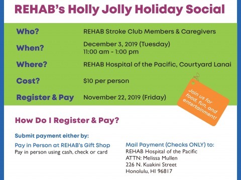 Rehab's Holly Jolly Holiday Social flyer